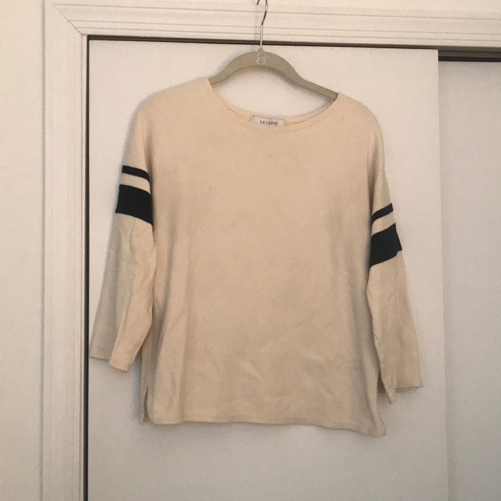 La Ligne Varsity Stripe Top Cream/ Black